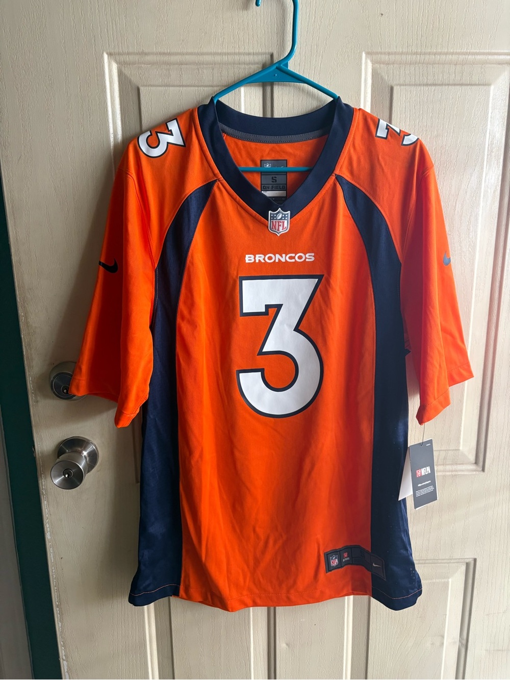 Nike Orange and Navy Denver Broncos #3 Football Jersey